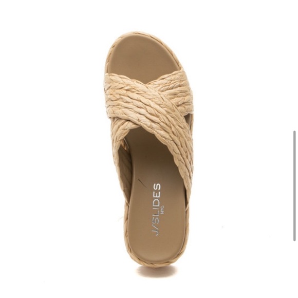 NWT J/SLIDES QUIVER Natural Raffia Sandal - Picture 5 of 15